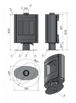 Печь-камин Мета-Бел Свитязь АОТ-7,0-01