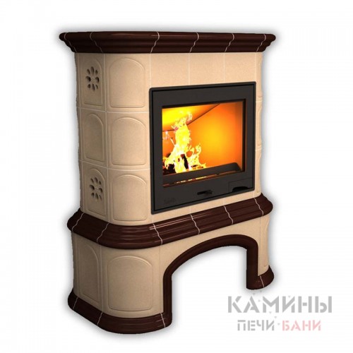 Изразцовый камин Прованс КимрПечь пристенный однотонный В с дровником Изразцовый камин Прованс КимрПечь пристенный однотонный В с дровником