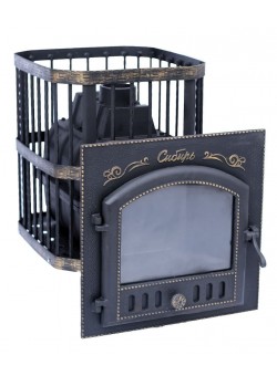 Печь Сибирь-24 с каминной дверцей (545х545)