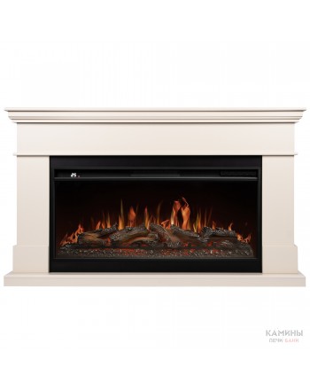 Каминокомплект: Очаг Royal Thermo Aurora RTFP/P-AR40LS, портал California 42/40/36, молочный