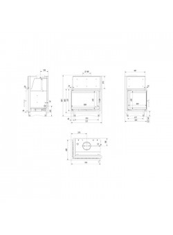 Каминная топка Kratki Zuzia/PW/BL/15/BS/W/Deco