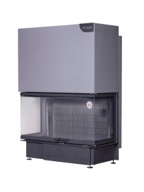 Каминная топка ДЕЛЬТА 1200 B три стекла принтинг черный шамот