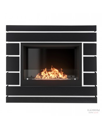 Каминокомплект: Биокамин Firelight BFP/P-2520, портал Moderno 25 шпон чёрный дуб