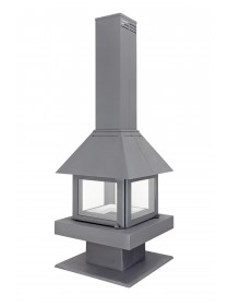 Островной камин Эклипс островной 4D графит