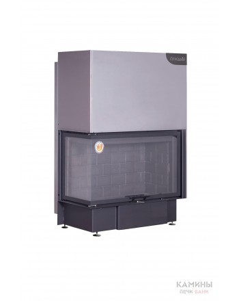 Каминная топка ДЕЛЬТА 1000 LВ два стекла левая принтинг черный шамот
