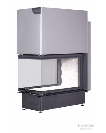 Каминная топка ДЕЛЬТА 900 три стекла принтинг