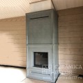 Современный изразцовый камин "Сохо". Эмаль: Серый графит