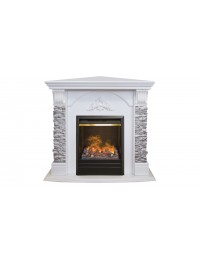 Электрокамин Athena Corner GR WT c очагом 3D Olympic