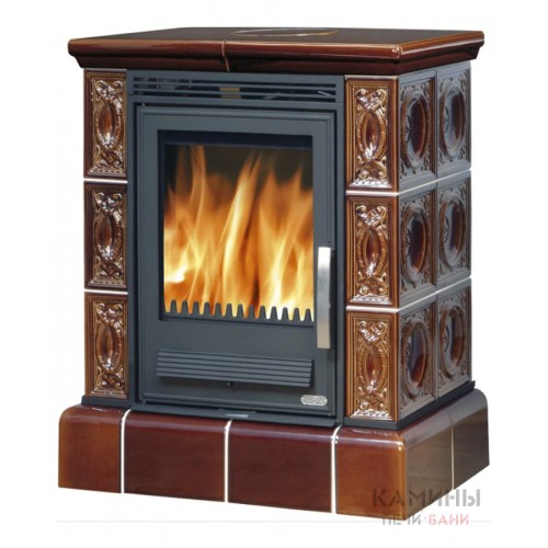 Печь камин керамическая ABX Helvetia KP, с кафельным цоколем
