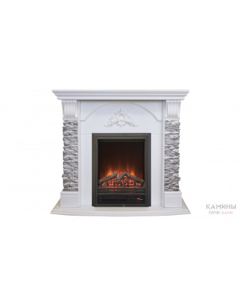 Электрокамин Athena GR WT с очагом Eugene