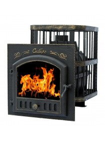 Печь Сибирь-24 с каминной дверцей (545х545)