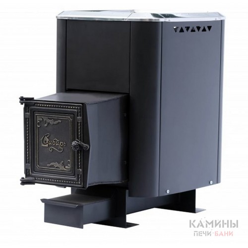Чугунная банная печь Сибирь-24 конвекционная с универсальной чугунной топочной дверцей Чугунная банная печь Сибирь-24 конвекционная с универсальной чугунной топочной дверцей