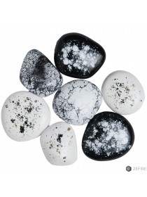 Декоративные керамические камни черно-бело-серые 7 шт (ZeFire)