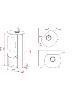 Печь-камин Lotus PRIO 5 Grey