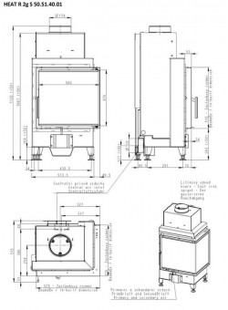Каминная топка Romotop HEAT R/L 3g 50.51.40.21 угловая с раздельными стеклами