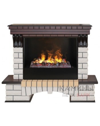 Электрокамин Country 26 AO с очагом 3D Cassette 630 + Black вставка