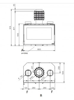 Каминная топка La Nordica Inserto 80 PRS Crystal Ventilato