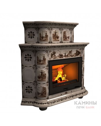 Изразцовый камин Прованс угловой двухъярусный Художественный