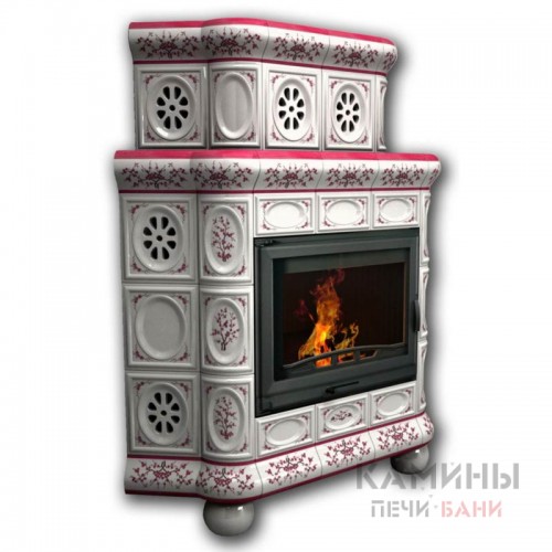 Изразцовый камин Медальон КимрПечь угловой двухъярусный Роспись Изразцовый камин Медальон КимрПечь угловой двухъярусный Роспись