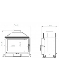Каминная топка A.caminetti FLAT 60 OPEN SIDE