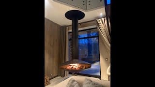 Подвесной камин Ellips в интерьере.