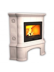 Изразцовый камин Прованс угловой однотонный А с дровником