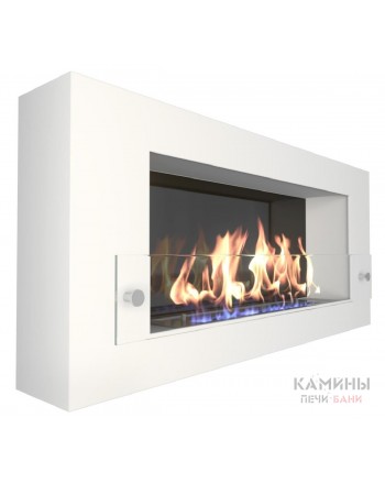 Биокамин Orion 900 белый со стемалитом и стеклом (ZeFire)