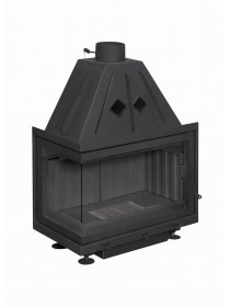 Каминная топка Экокамин Альфа 700 LB два стекла левая черный шамот