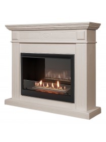 Каминокомплект: Биокамин Firelight BFP/P-2520, портал Bianco 25 шпон белёный дуб