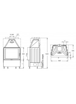 Каминная топка KOBOK Chopok L 84, LD 840×570