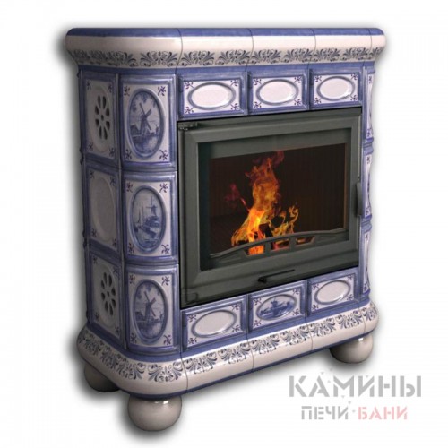 Изразцовый камин Медальон КимрПечь центральный Художественный