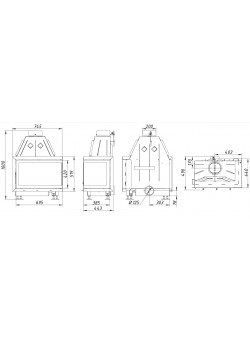 Каминная топка Экокамин Альфа 700 R два стекла правая