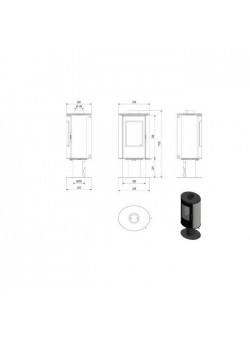 Печь-камин Kratki Koza/AB/S/N/O/GLASS/Kafel/Bialy
