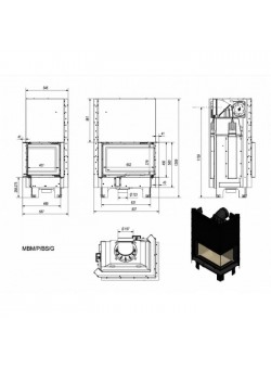 Каминная топка Kratki MBM/P/BS/G
