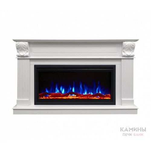 Каминокомплект ГЛОРИЯ Дуб беловежский с очагом Электроочаг SAFITA/САФИТА 36