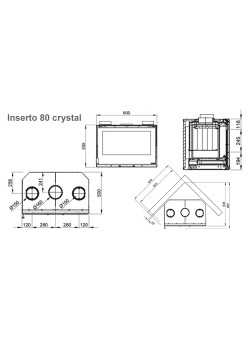 Каминная топка La Nordica Inserto 80 Crystal Evo Ventilato