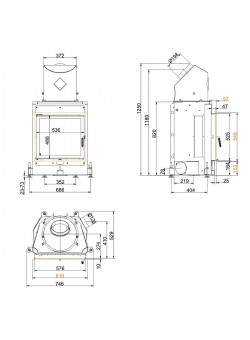 Топка-камин Brunner Kompakt-Kamin Classic 51/55 Flat