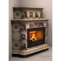 Изразцовый камин Прованс КимрПечь угловой двухъярусный Художественный