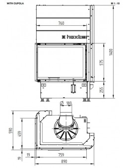 Каминная топка Hoxter ECKA 76/45/57Lh Левосторонняя