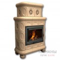 Изразцовый камин Медальон КимрПечь центральный двухъярусный однотонный А Изразцовый камин Медальон КимрПечь центральный двухъярусный однотонный А