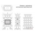 Изразцовый камин Прованс КимрПечь центральный двухъярусный однотонный В с дровником Изразцовый камин Прованс КимрПечь центральный двухъярусный однотонный В с дровником