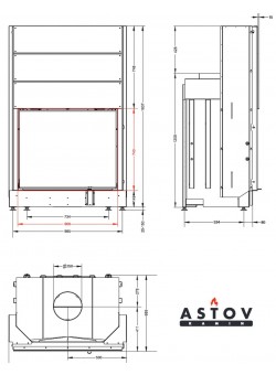 Каминная топка АСТОВ ПС 9074 У