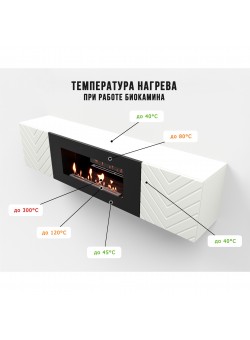 Тумба с биокамином Firelight BFP-P1700V белая