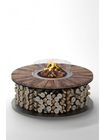 Стол-камин дровяной
