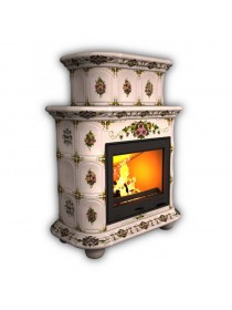Изразцовый камин Прованс пристенный двухъярусный Роспись