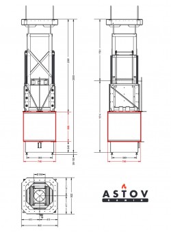 Подвесная каминная топка АСТОВ П4С 8070
