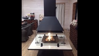 Презентационная работа подвесного стального камина на биотопливе.