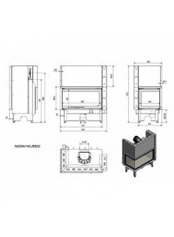 Каминная топка Kratki NADIA/14/L/BS/G