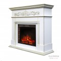 Каминокомплект BEETHOVEN/БЕТХОВЕН Белый дуб с золотой патиной с очагом Электроочаг SPARTA 25.5