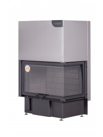 Каминная топка ДЕЛЬТА 800 RB два стекла правая принтинг черный шамот